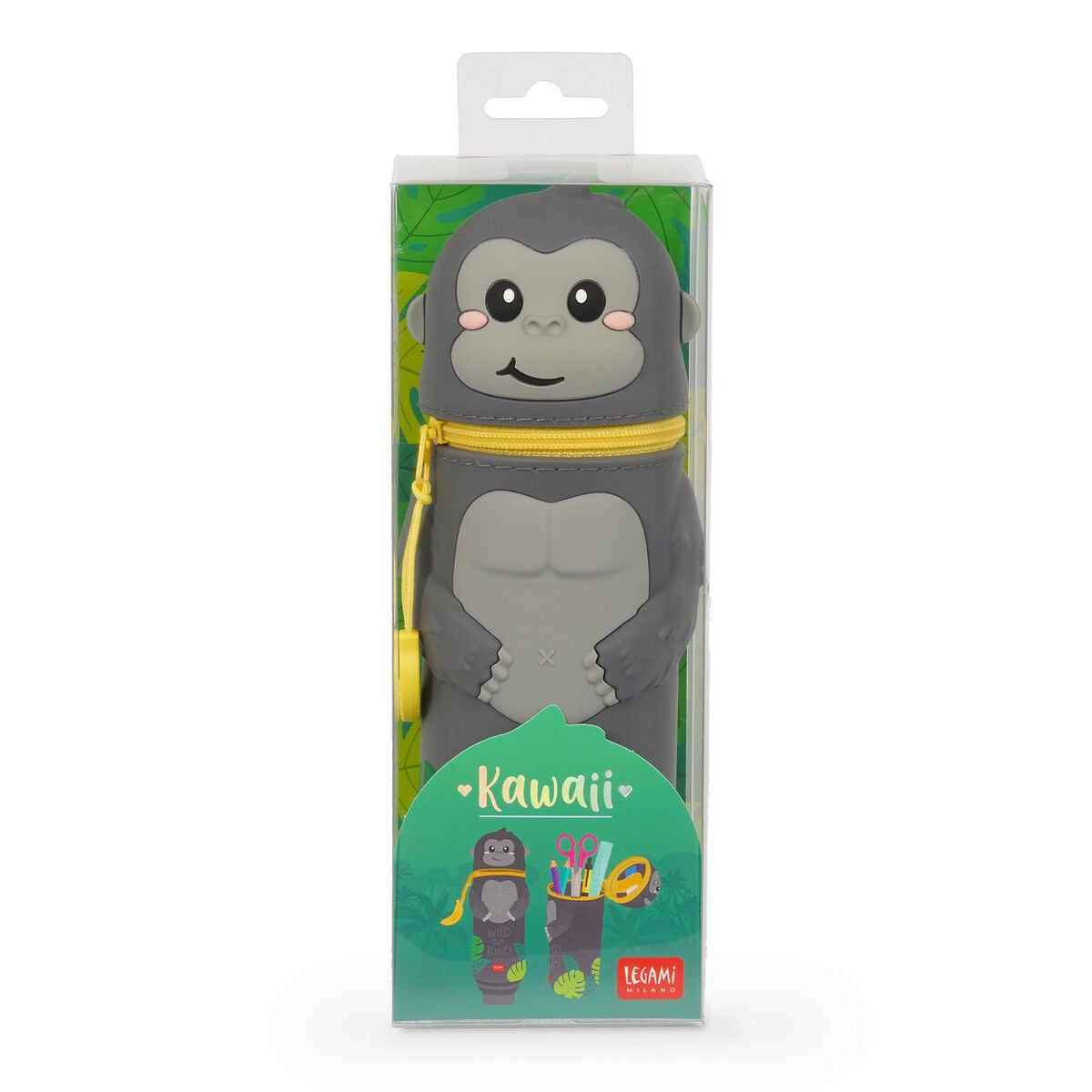 Legami - Gorila "Salvaje pero amable" Estuche de silicona 2 en 1 - Kawaii