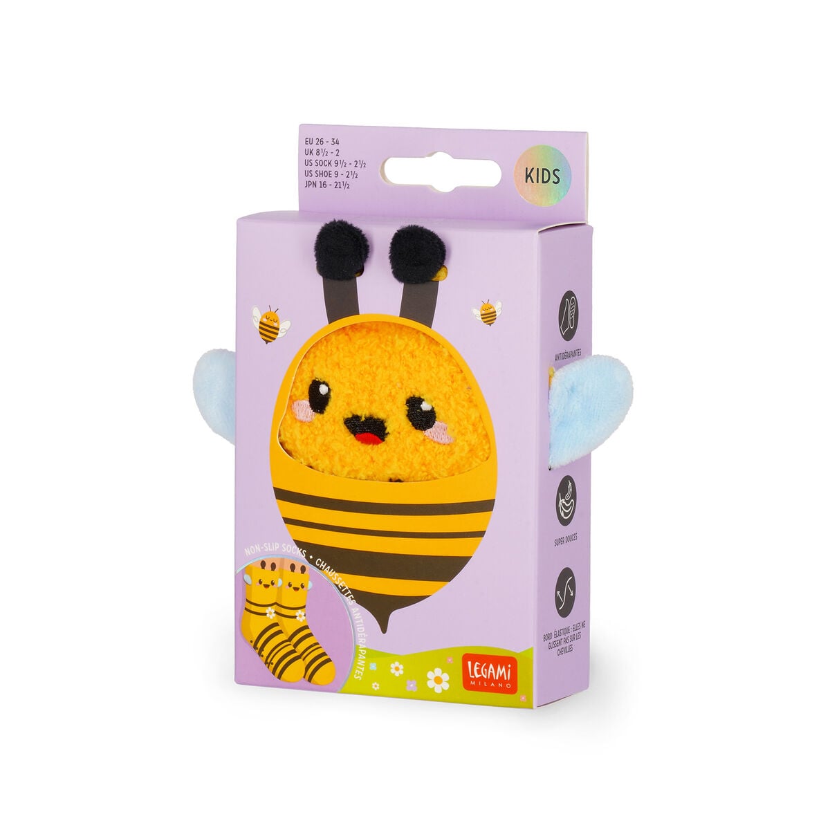 Legami - Calcetines para niños Bee antideslizantes - It's a Match!