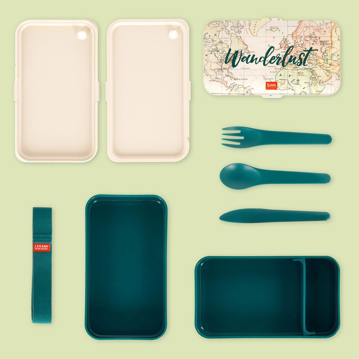 Legami - Fiambrera Bento de 1200 ml - Viajes - Fiambrera Bento