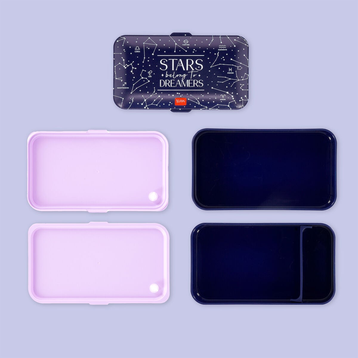 Legami - Fiambrera Bento de 1200 ml - Estrellas - Fiambrera Bento