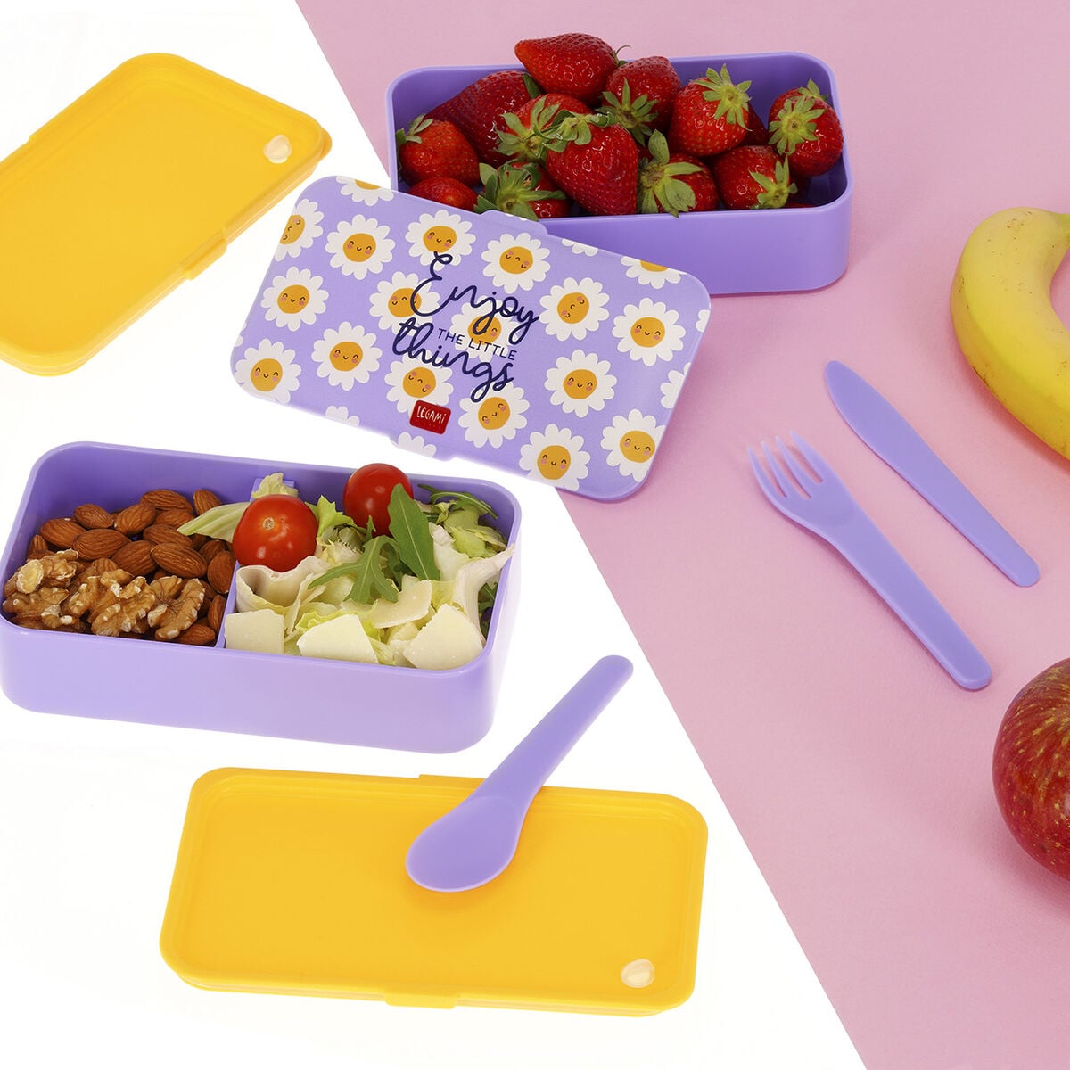 Legami - Fiambrera Bento de 1200 ml - Daisy - Fiambrera Bento
