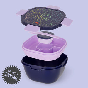 Legami - Fiambrera Bento de 1700 ml - Estrellas - Fiambrera Bento