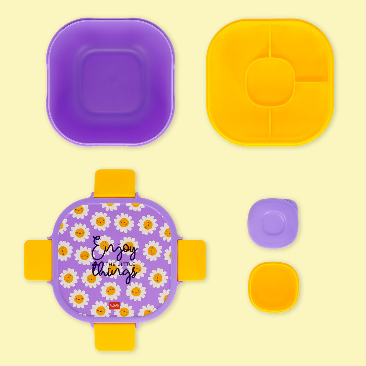 Legami - Fiambrera Bento de 1700 ml - Daisy - Fiambrera Bento