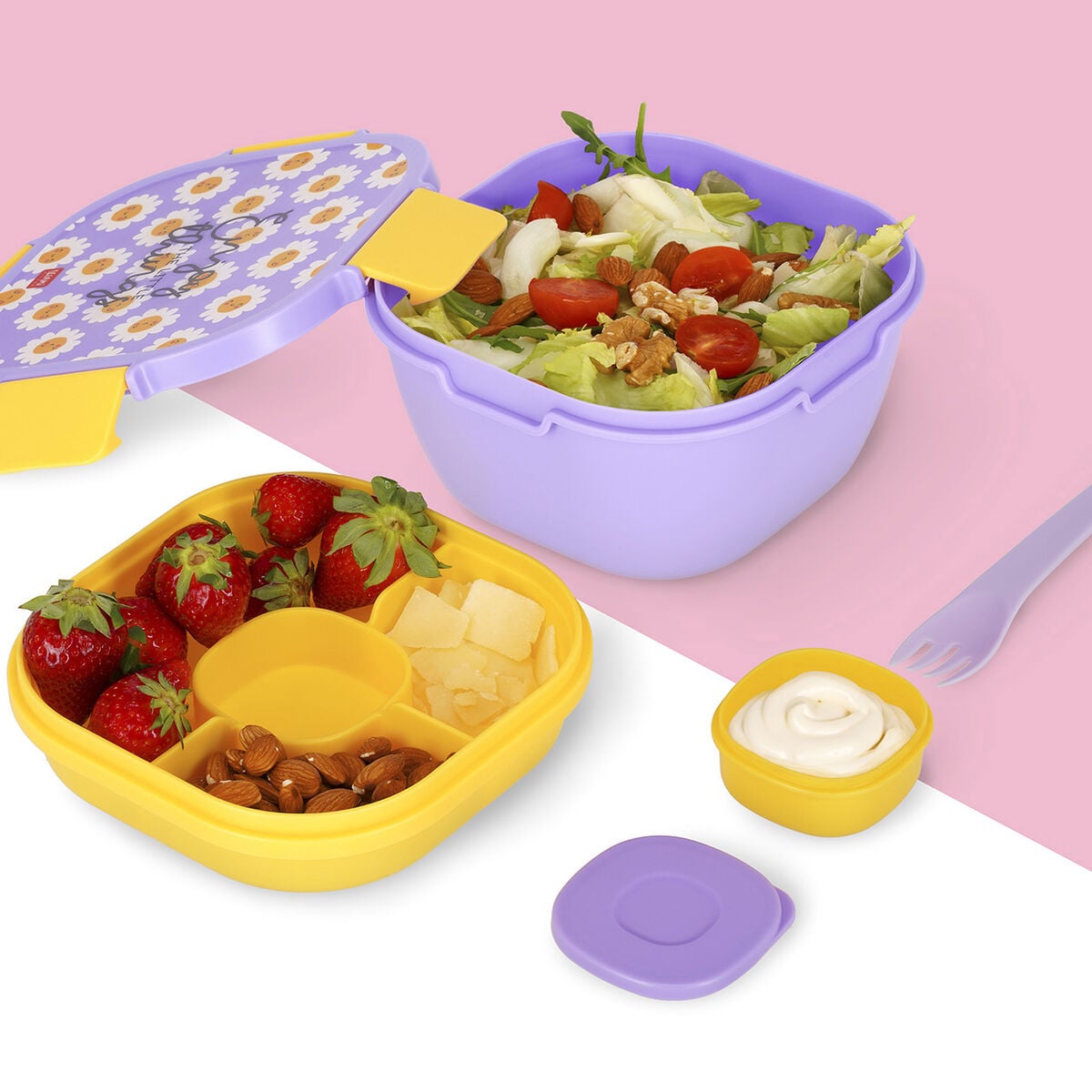 Legami - Fiambrera Bento de 1700 ml - Daisy - Fiambrera Bento