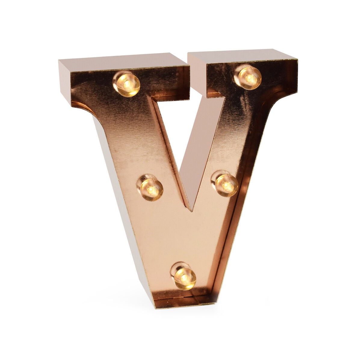 Legami - Letra Decorativa Luminosa Oro Rosa - V - Mini Luz Decorativa