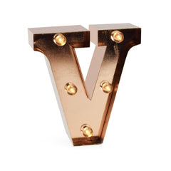 Legami - Letra Decorativa Luminosa Oro Rosa - V - Mini Luz Decorativa