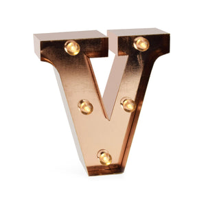 Legami - Letra Decorativa Luminosa Oro Rosa - V - Mini Luz Decorativa