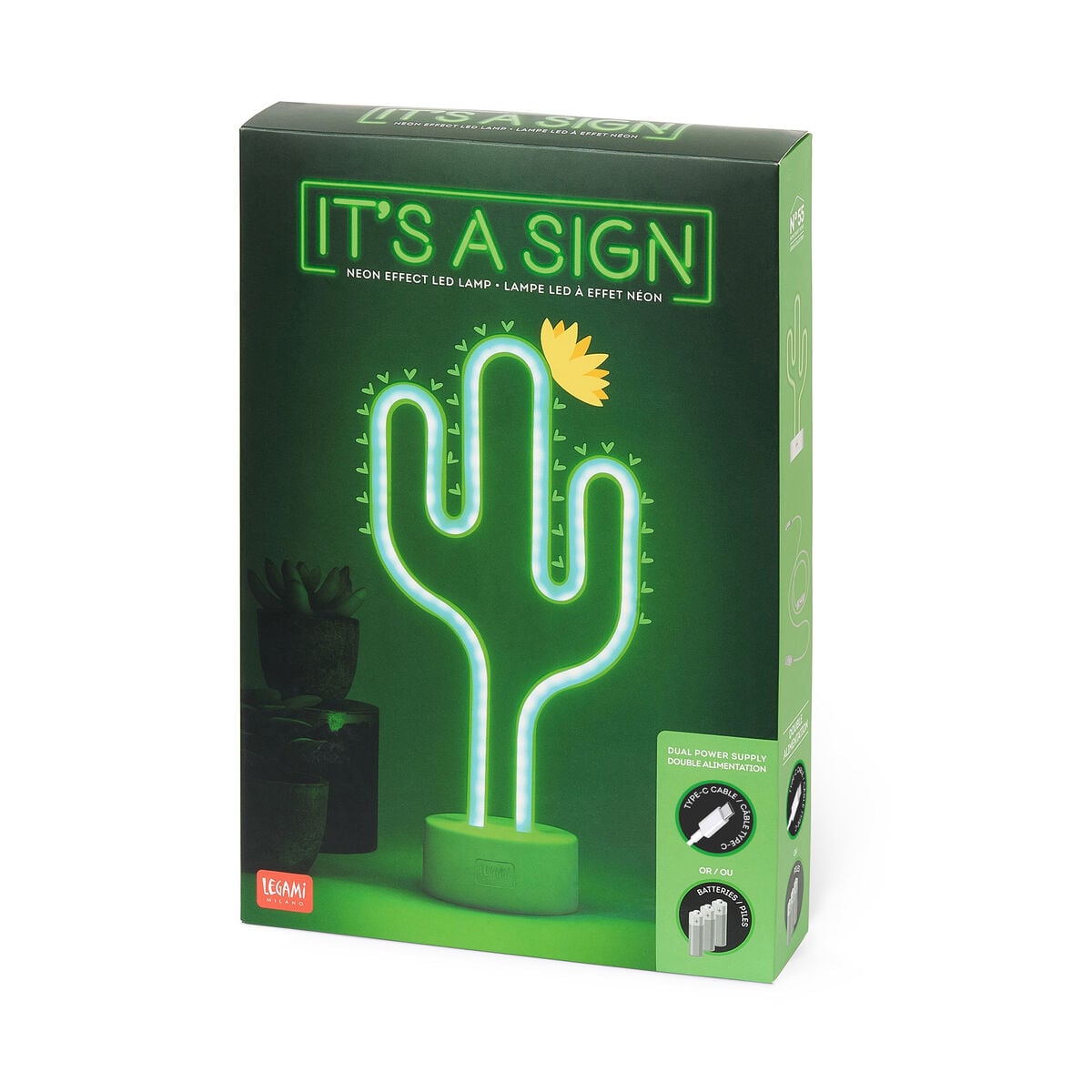 Legami - Lámpara LED efecto neón - Cactus - ¡Es una señal!