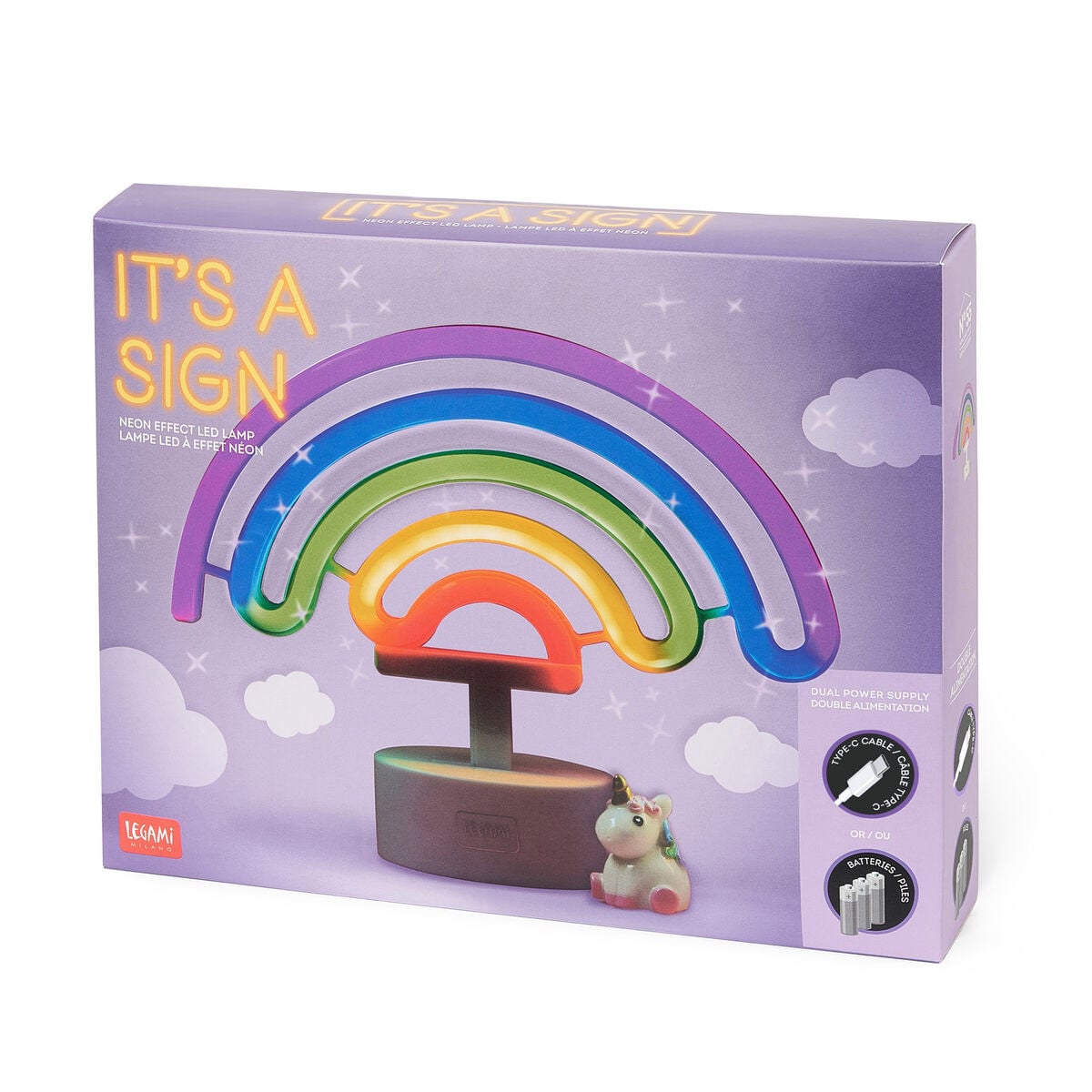 Legami - Lámpara LED con Efecto Neón - Arcoíris - It's a Sign