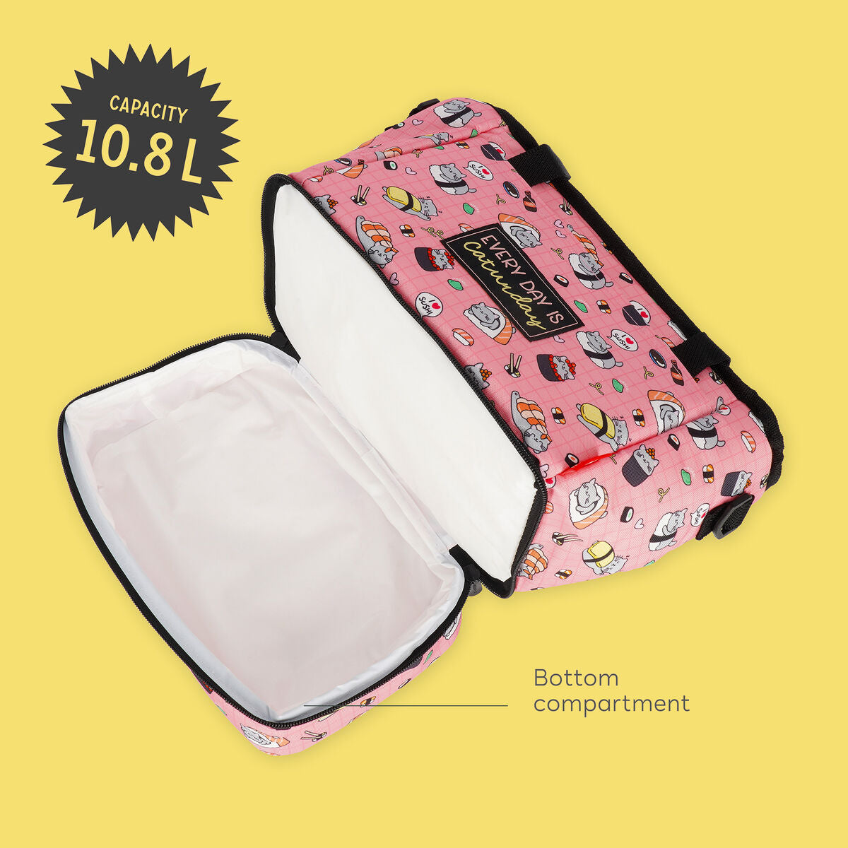 Legami - 10.8 l Bolsa Portaalimentos - Sushi Cat - Bolsa Portaalimentos