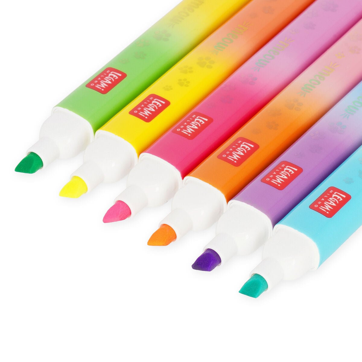 Legami - Set de 6 marcadores fluorescentes de doble punta Kitty - Miau