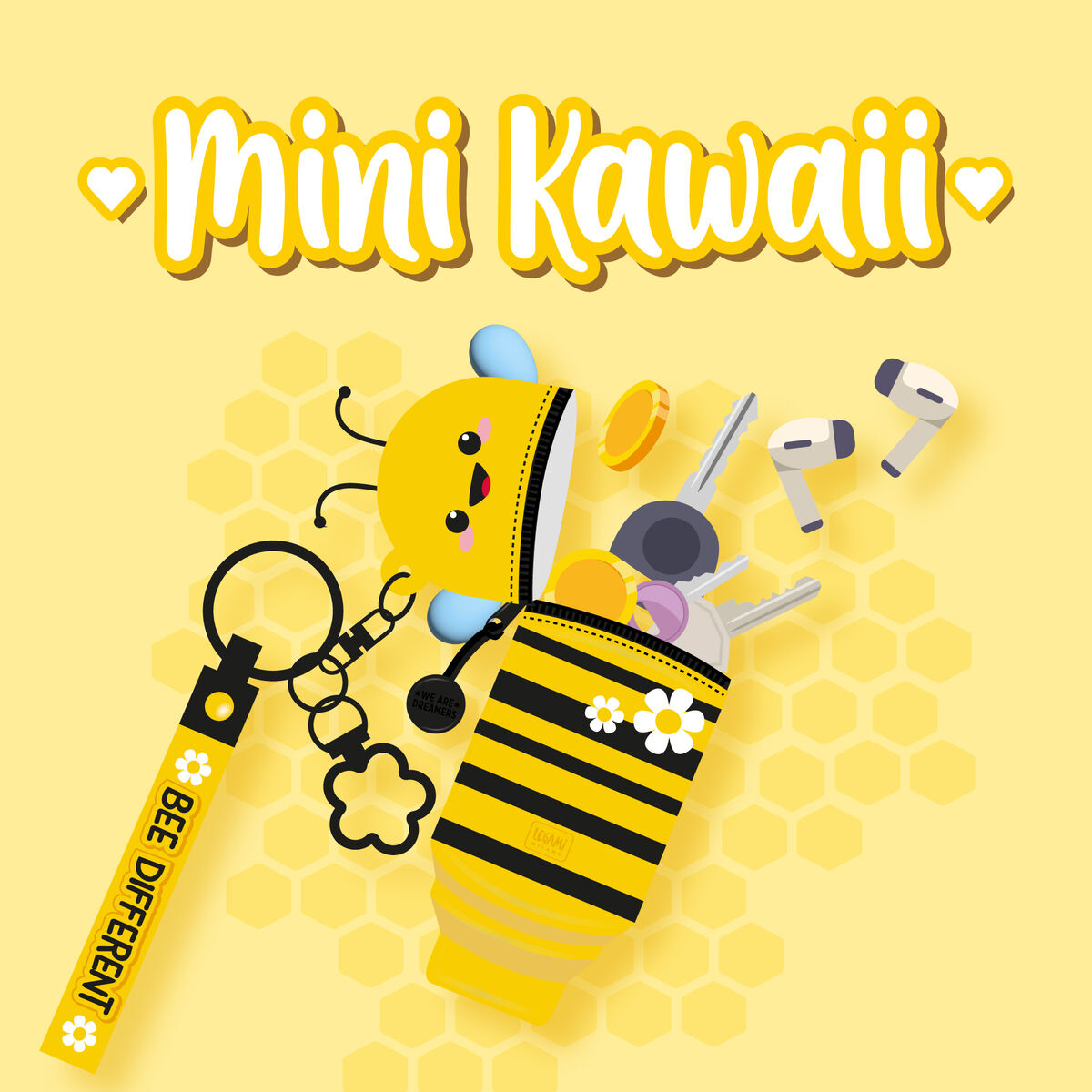 Legami - Monedero Llavero Abeja - Mini Kawaii