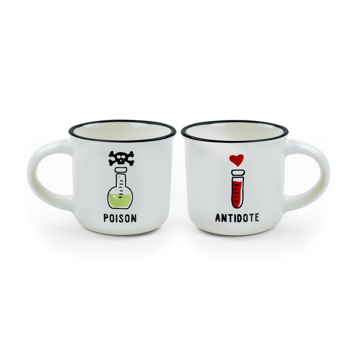 Legami - Juego de 2 tazas de café - Veneno y Antídoto - Espresso Dos