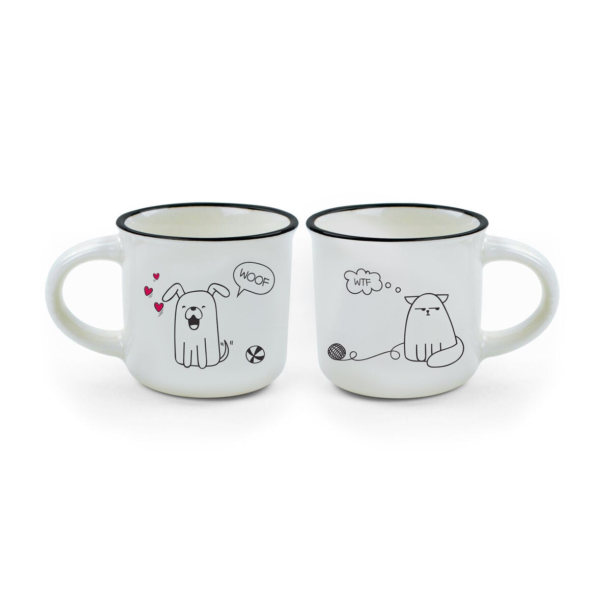 Legami - Juego de 2 tazas de café - Perro y Gato - Espresso Two