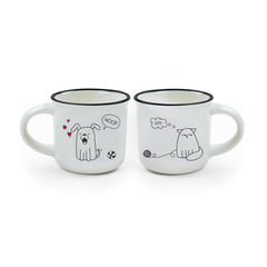Legami - Juego de 2 tazas de café - Perro y Gato - Espresso Two