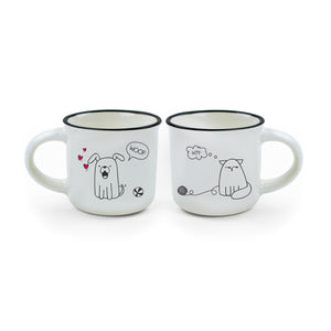 Legami - Juego de 2 tazas de café - Perro y Gato - Espresso Two