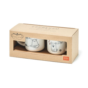Legami - Juego de 2 tazas de café - Perro y Gato - Espresso Two