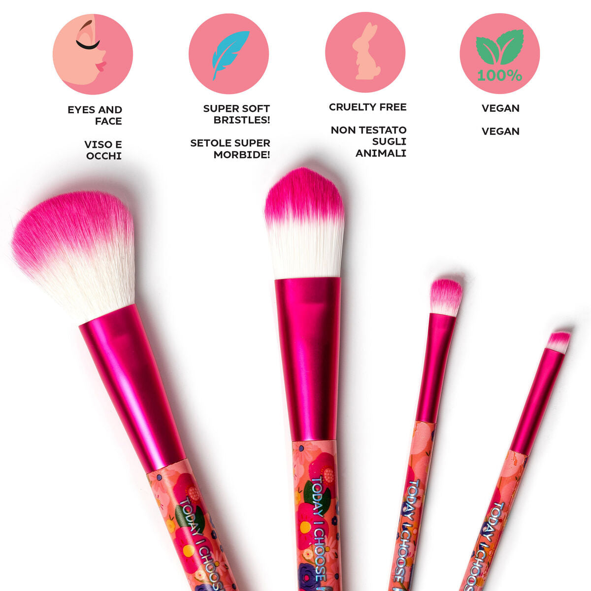 Legami - Set de 4 brochas de maquillaje Flores - ¡Oh My Glow!