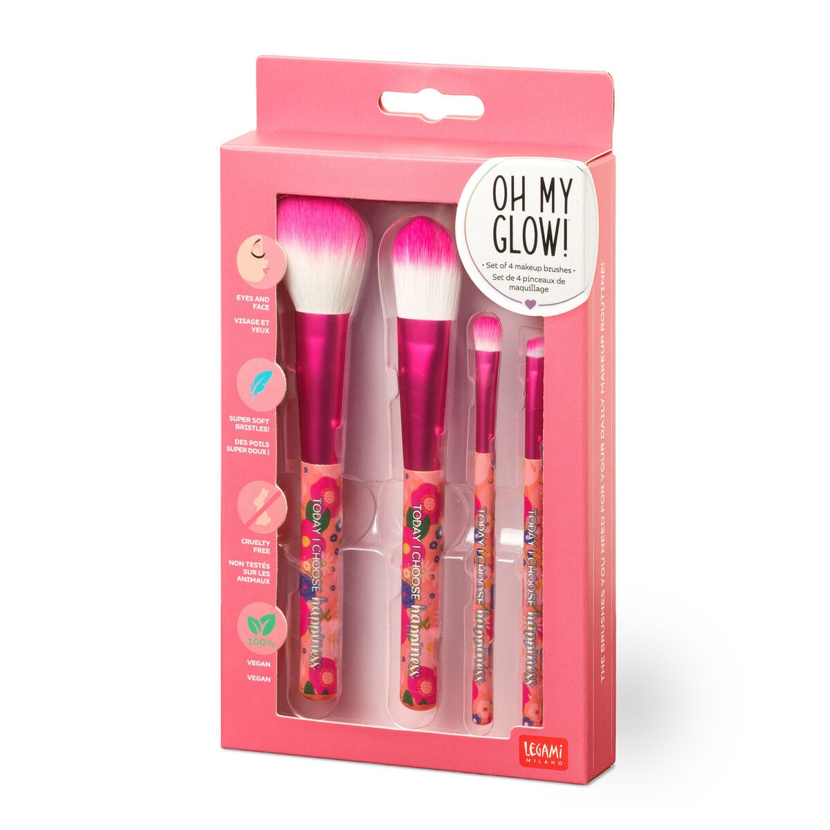 Legami - Set de 4 brochas de maquillaje Flores - ¡Oh My Glow!