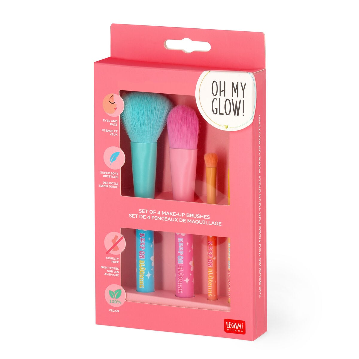 Legami - Juego de 4 Brochas de Maquillaje Daisy - ¡Oh My Glow!