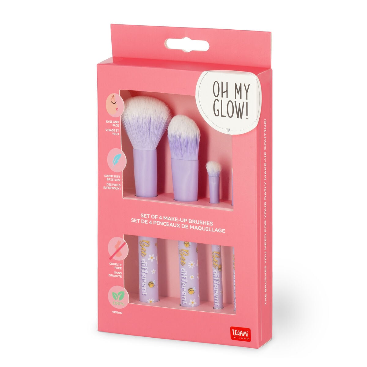 Legami - Set de 4 brochas de maquillaje Bee - ¡Oh My Glow!