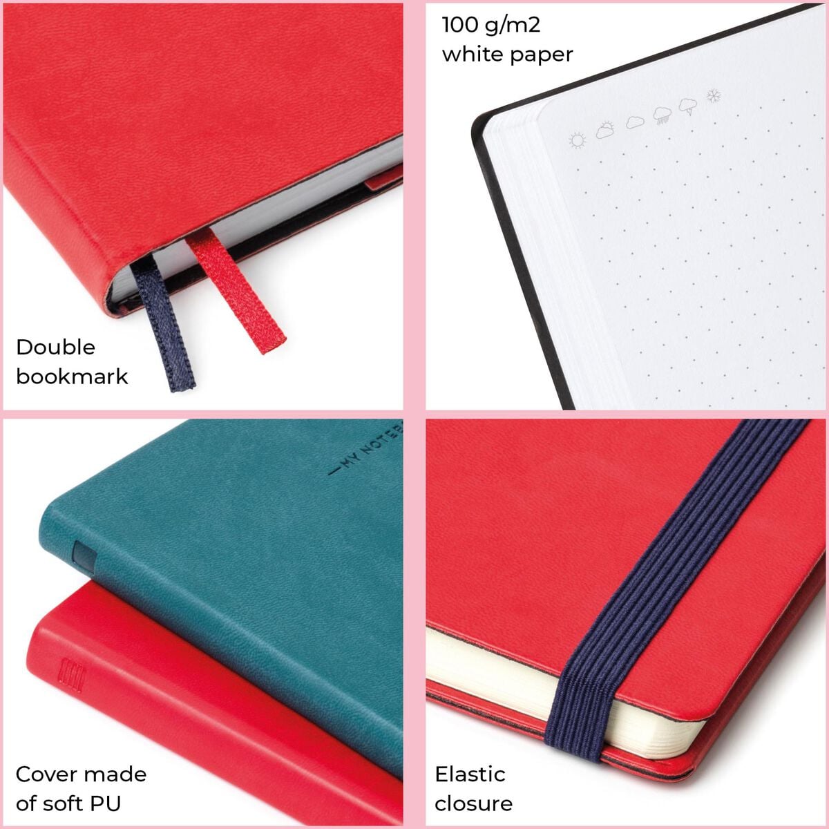 Legami - Cuaderno de puntos con tapa blanda monocromática - Verde malaquita - Mi cuaderno
