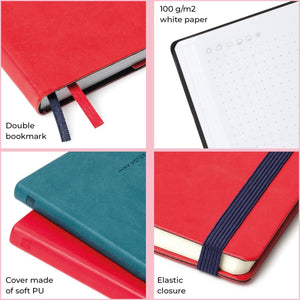 Legami - Cuaderno de puntos con tapa blanda monocromática - Verde malaquita - Mi cuaderno