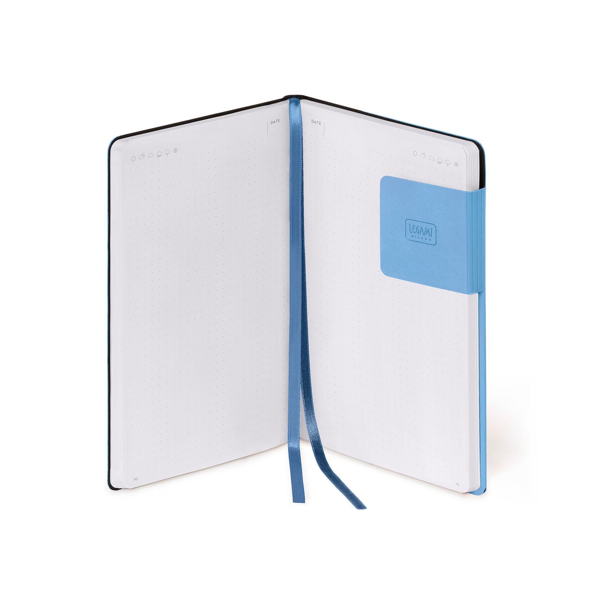 Legami - Cuaderno de puntos con funda blanda monocromática - Azul retro - My Defter
