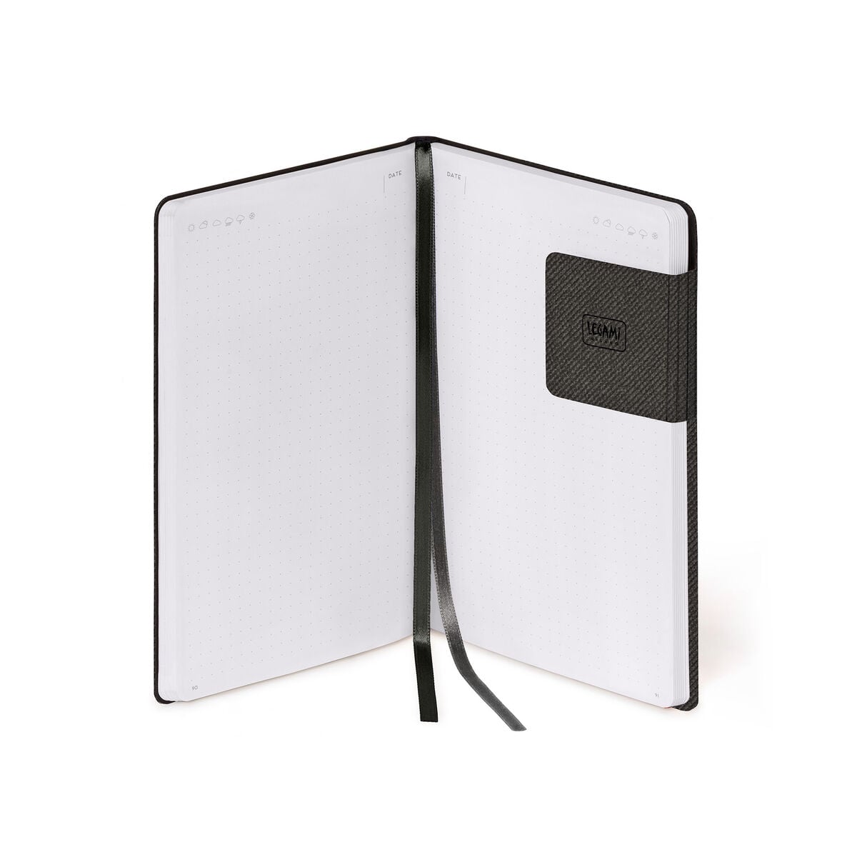 Libreta con Puntos y Funda Blanda Monocromática Legami - Grafito Intenso - My Notebook