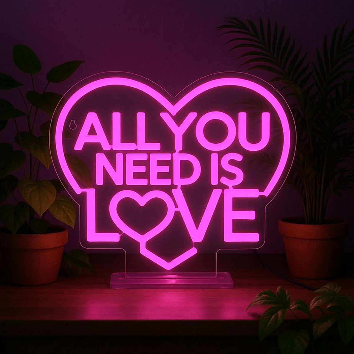 Legami - Lámpara Led Efecto Neón - All You Need is Aşk - It's a Sign