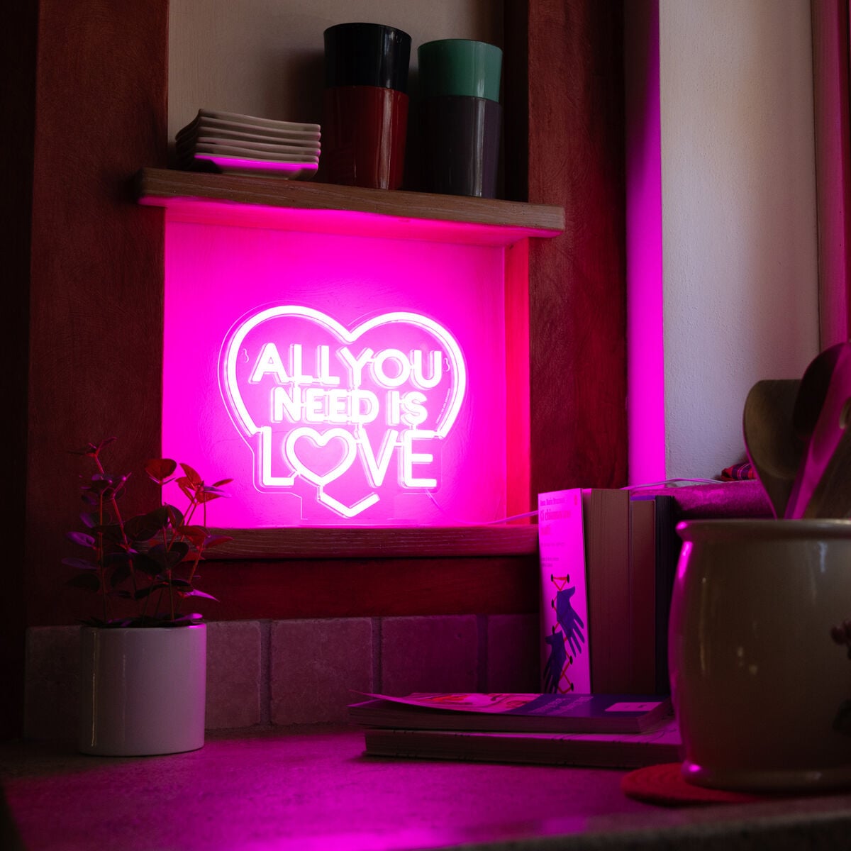 Legami - Lámpara Led Efecto Neón - All You Need is Aşk - It's a Sign