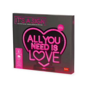 Legami - Lámpara Led Efecto Neón - All You Need is Aşk - It's a Sign