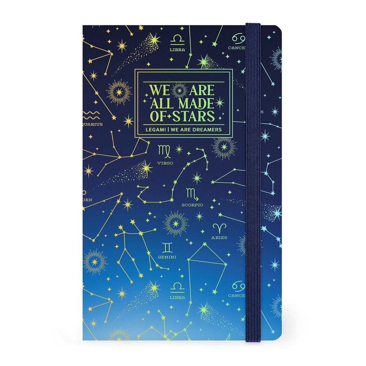 Legami - Cuaderno de fotos rayado con funda dura ilustrada - Stars