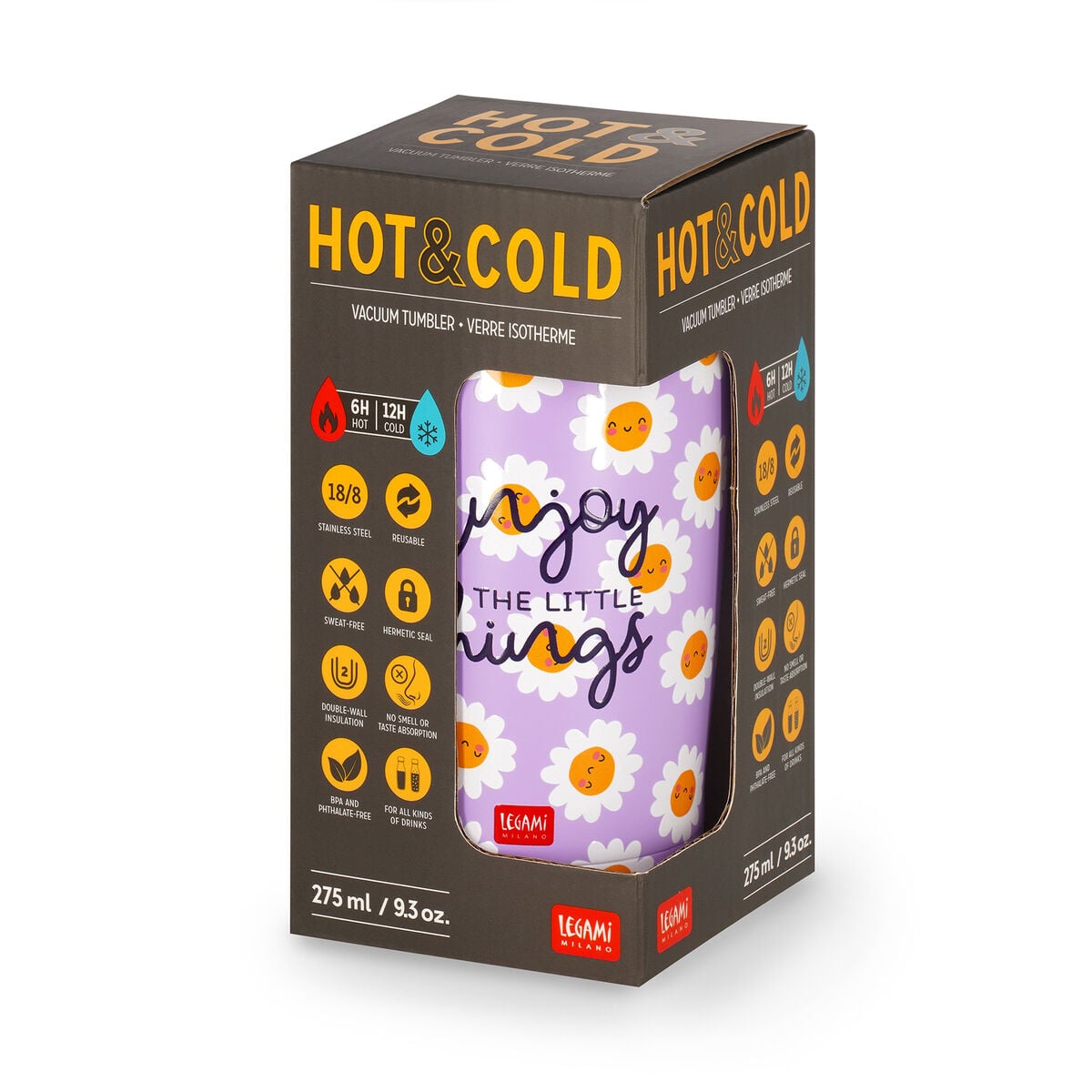 Legami - Vaso térmico de 275 ml - Daisy - Frío y caliente