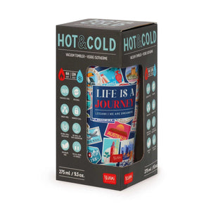 Legami - Vaso térmico de 275 ml - Pegatinas de viaje - Frío y caliente