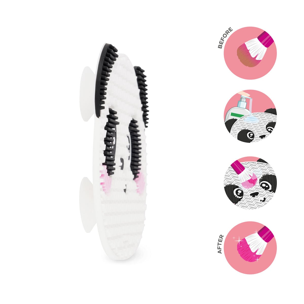 Legami - Alfombrilla limpiadora de brochas de maquillaje Panda - ¡A frotar!