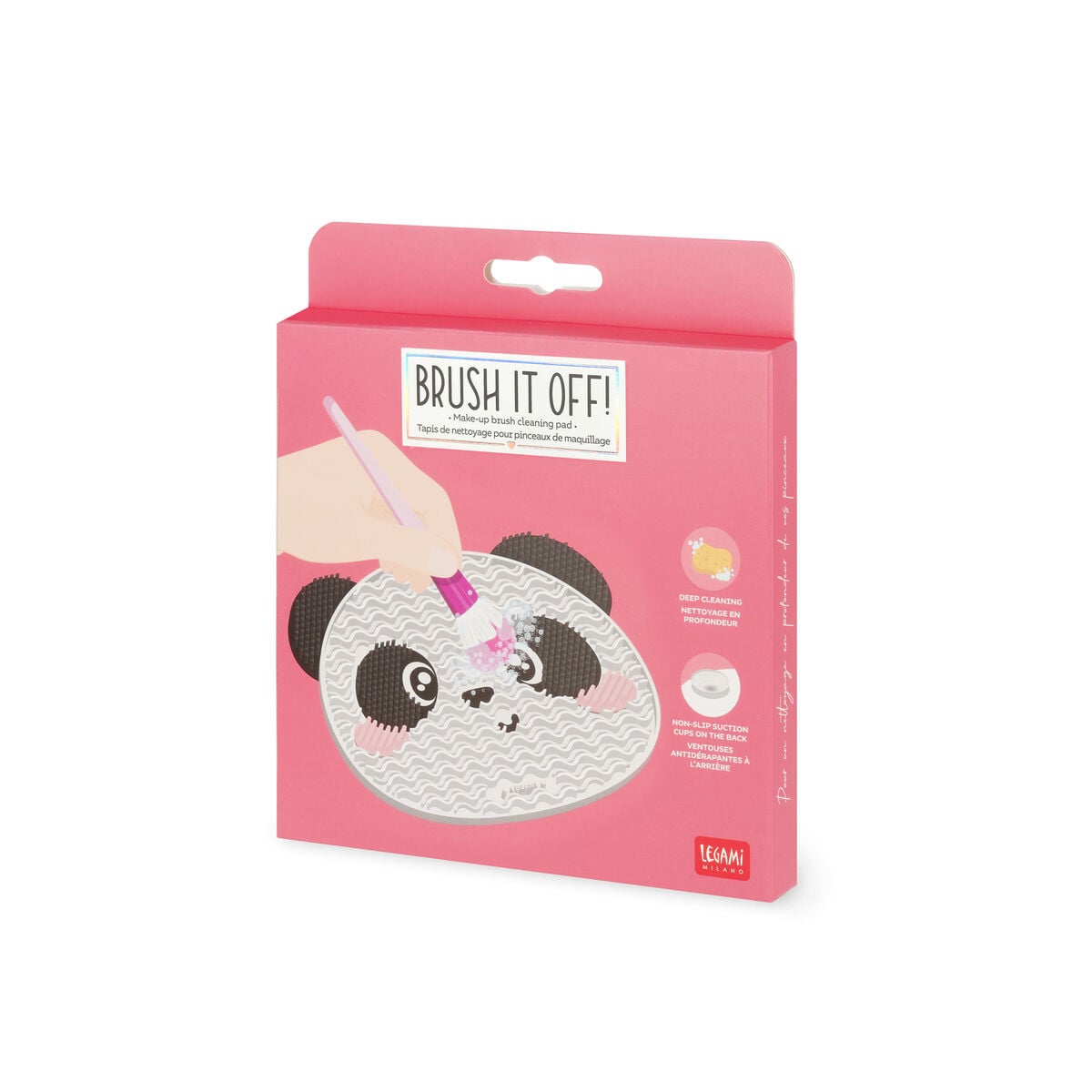 Legami - Alfombrilla limpiadora de brochas de maquillaje Panda - ¡A frotar!