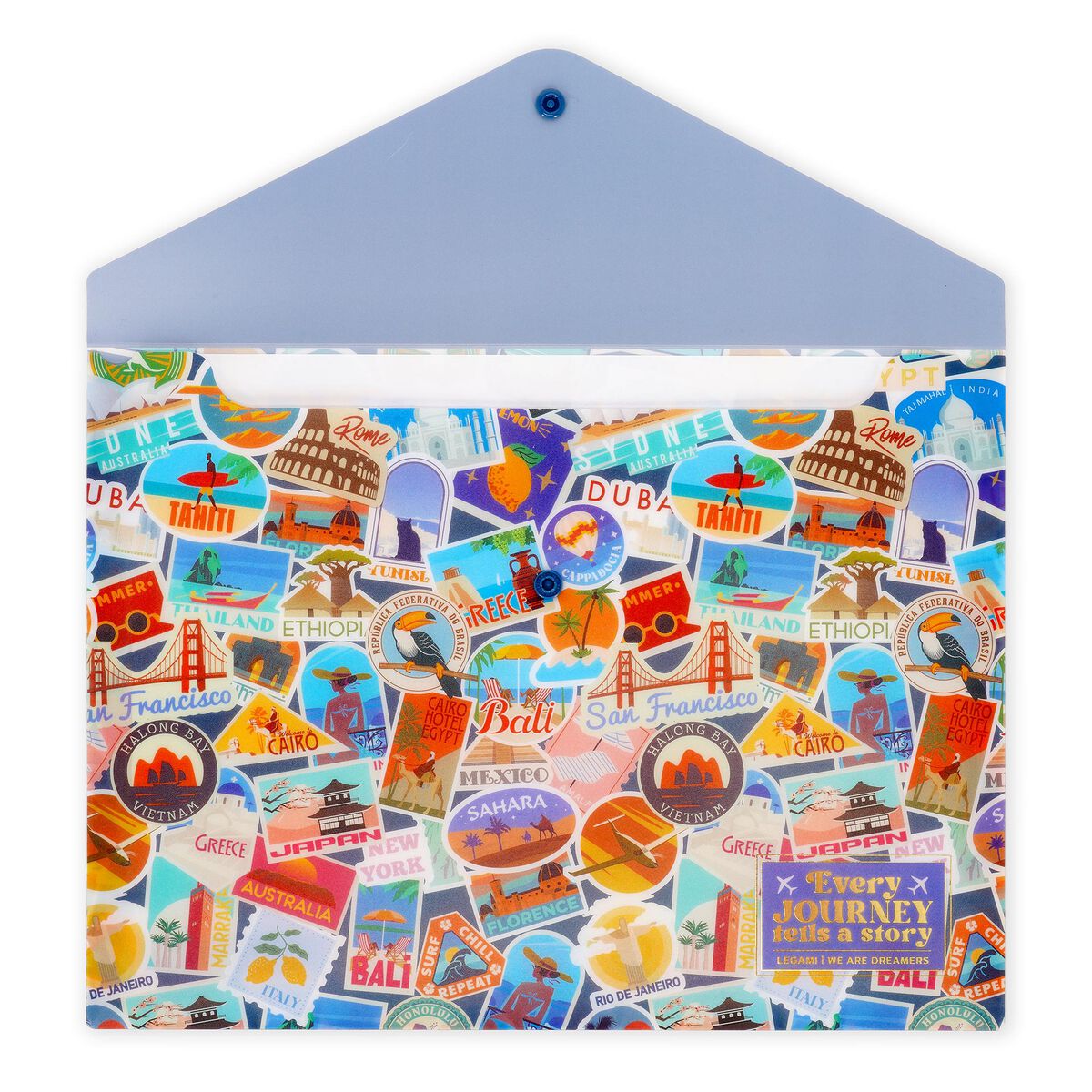 Legami - Document Folder - Fold & Order - Stickers de viaje