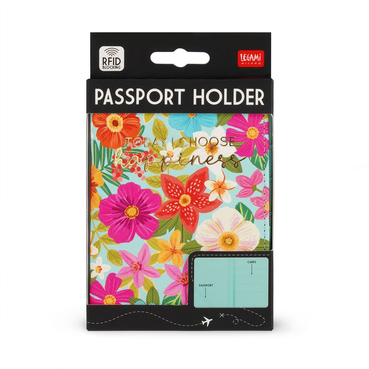 Legami - Porta Pasaportes con Flores