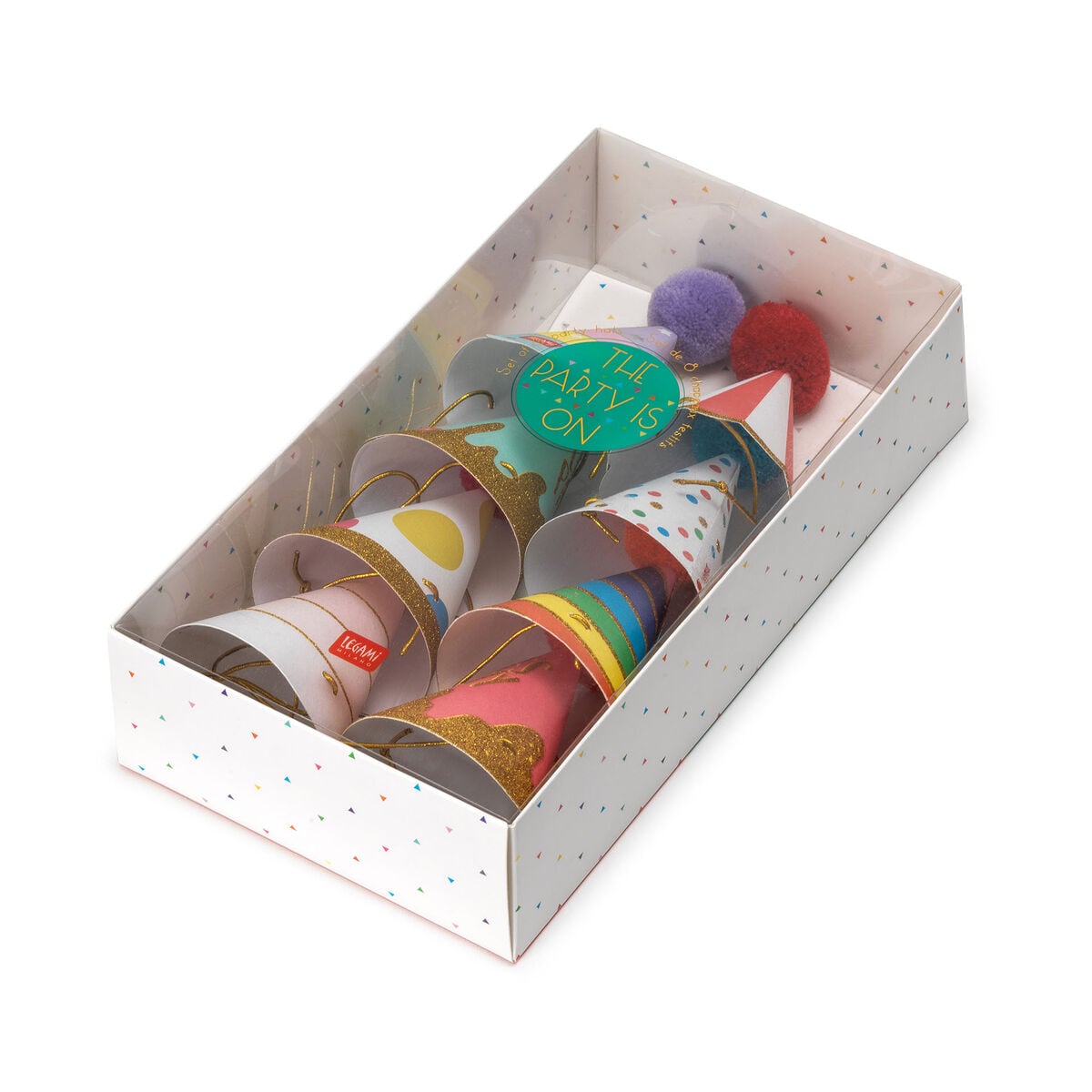 Legami - La fiesta está en marcha - Set de 8 gorros de fiesta
