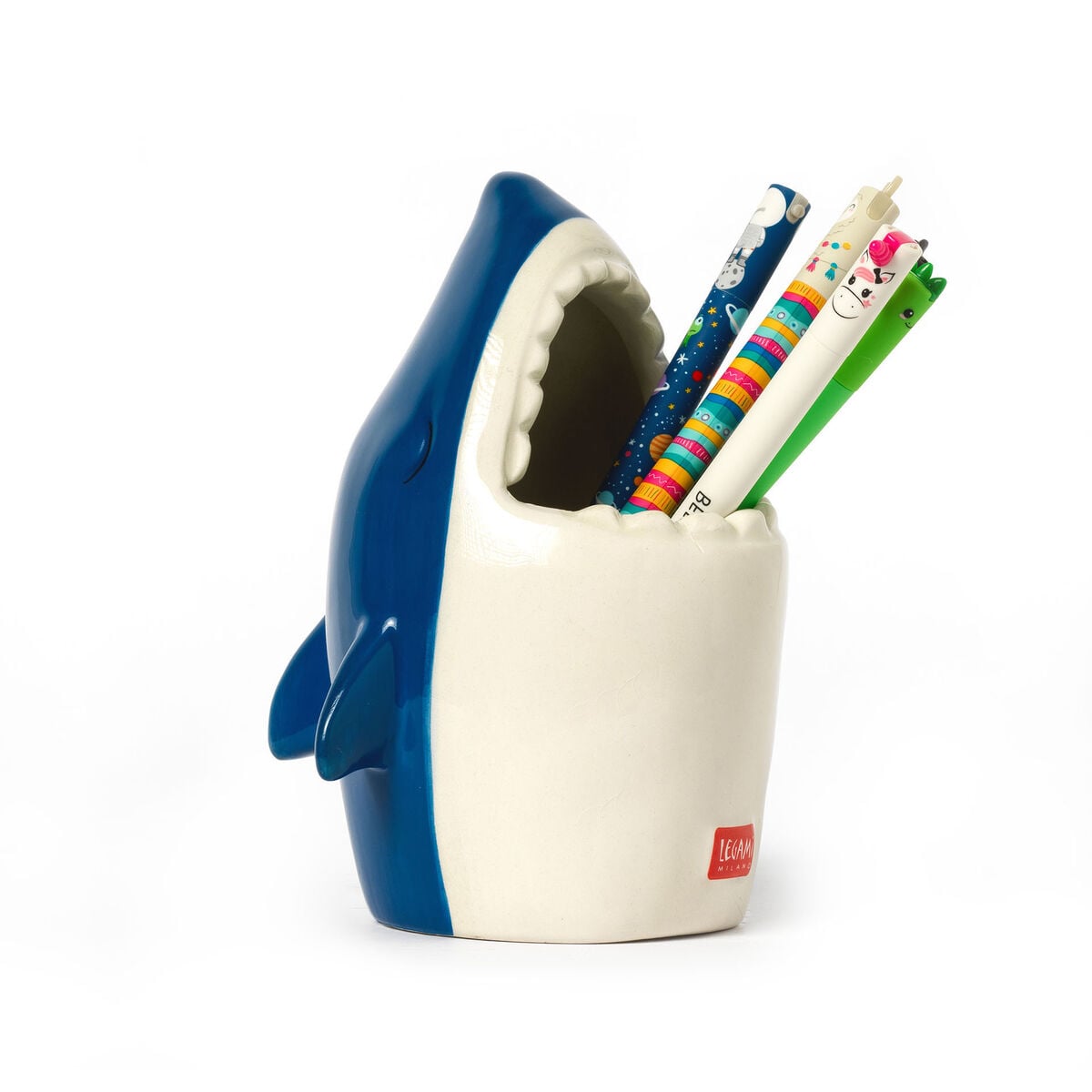 Legami - Soporte para lápices de cerámica con forma de tiburón - Desk Friends
