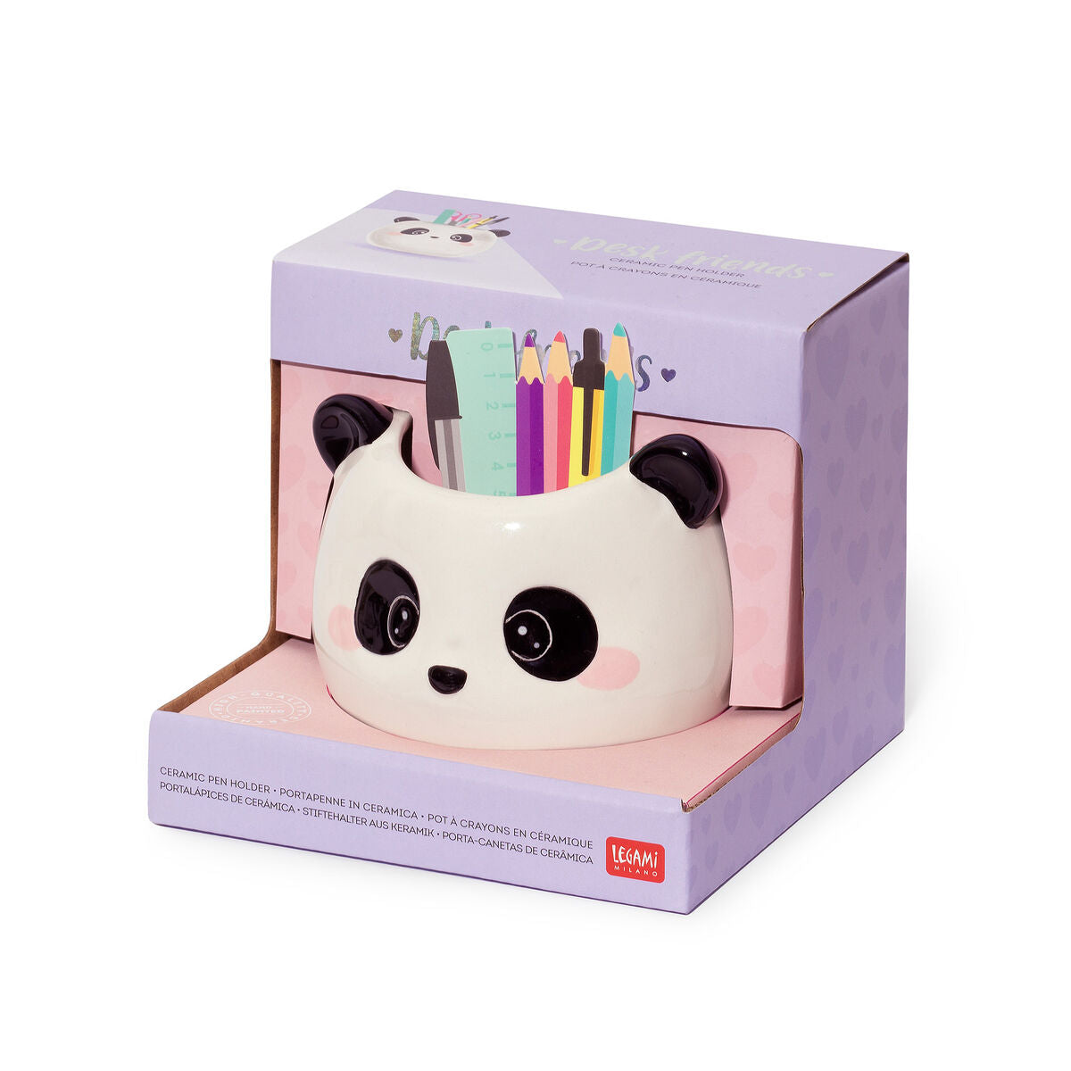 Legami - Panda Ceramic Soporte para bolígrafos - Compañeros de escritorio