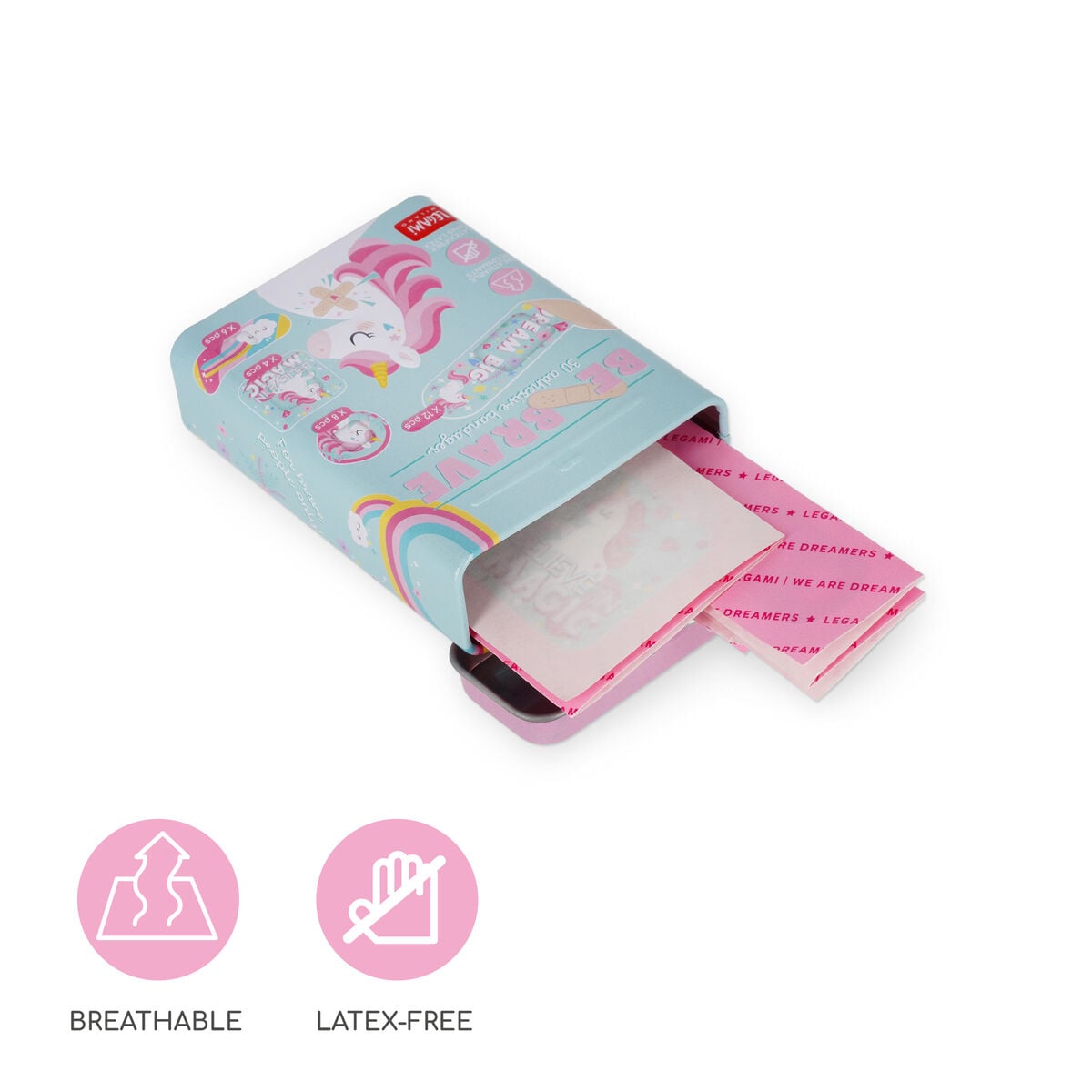 Legami - 30 Tiritas Impresas de Unicornio - Sé Valiente