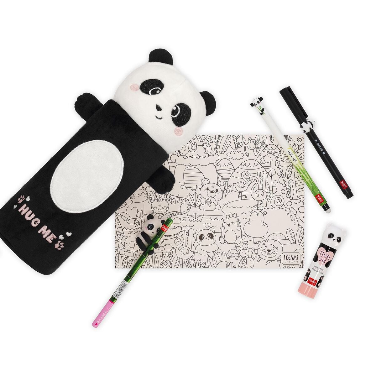 Legami - Panda "Hug Me" Estuche de Peluche Suave - ¡Súper Suave!