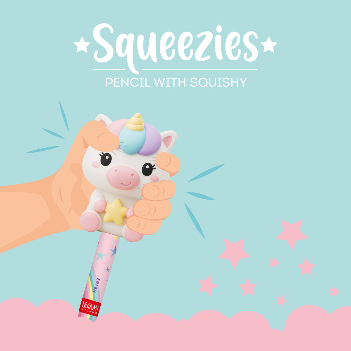 Legami - Squishy Unicornio con Lápiz "Believe In Magic" - ¡Apriétame!