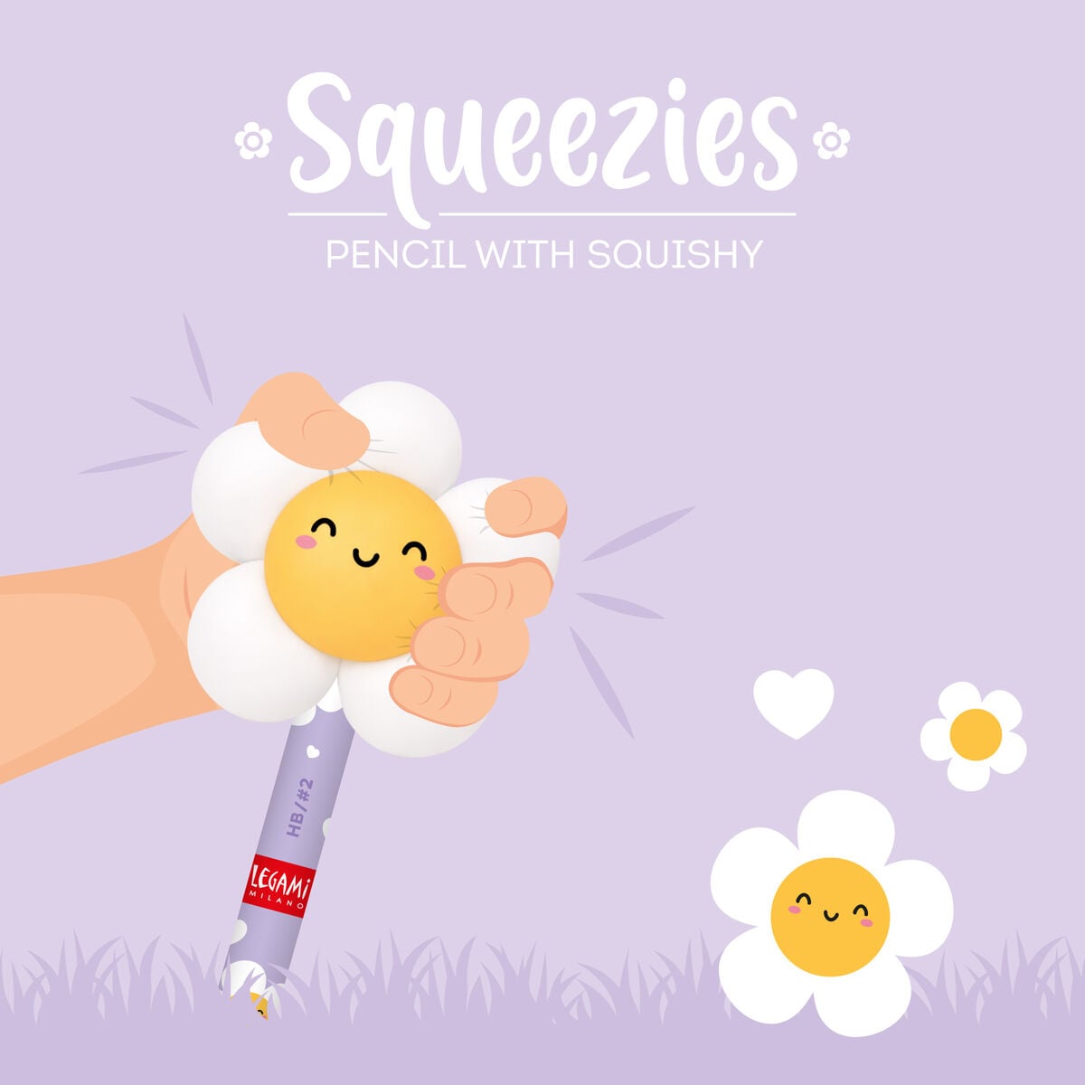 Legami - Squishy "Oh Happy Daisy" con lápiz - para apretar