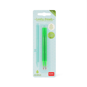 Legami - Set de 2 recambios bolígrafos con purpurina para amigos dulces - Tinta verde neón