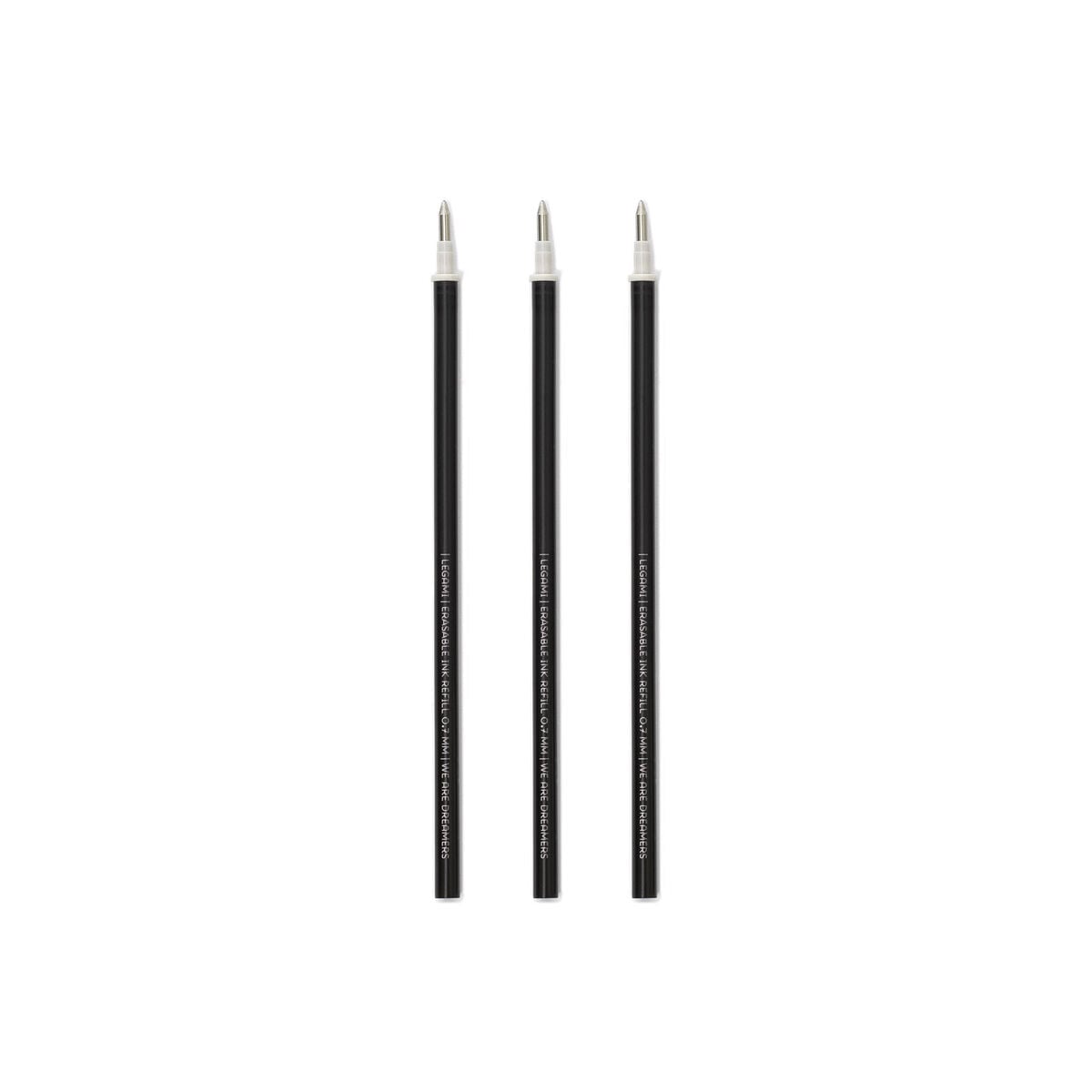Legami - Juego de 3 recambios de bolígrafos borrables - Tinta negra - Bolígrafo borrable