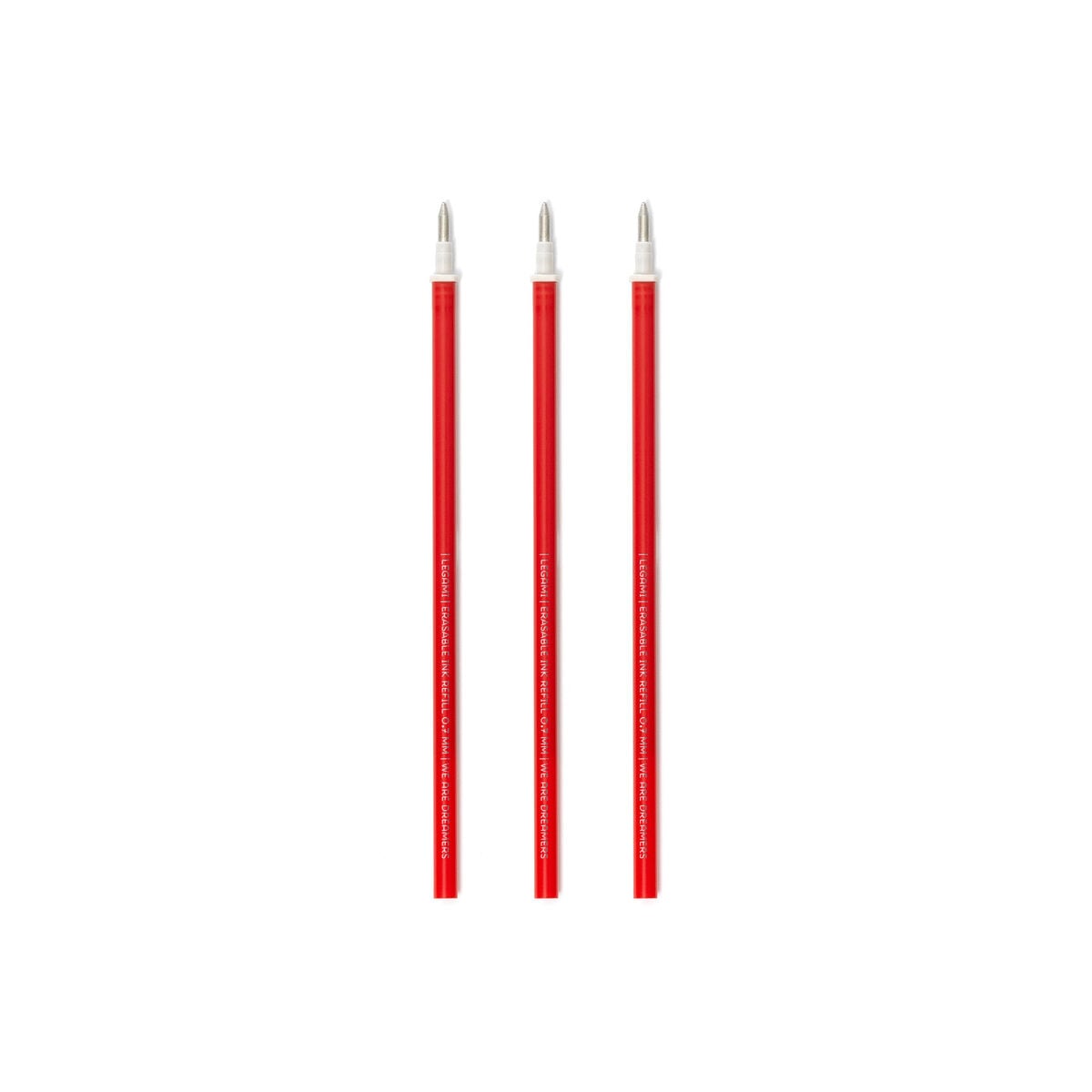 Legami - Set de 3 Recambios para bolígrafos borrables - Tinta roja - Bolígrafo borrable