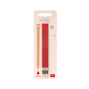 Legami - Set de 3 Recambios para bolígrafos borrables - Tinta roja - Bolígrafo borrable